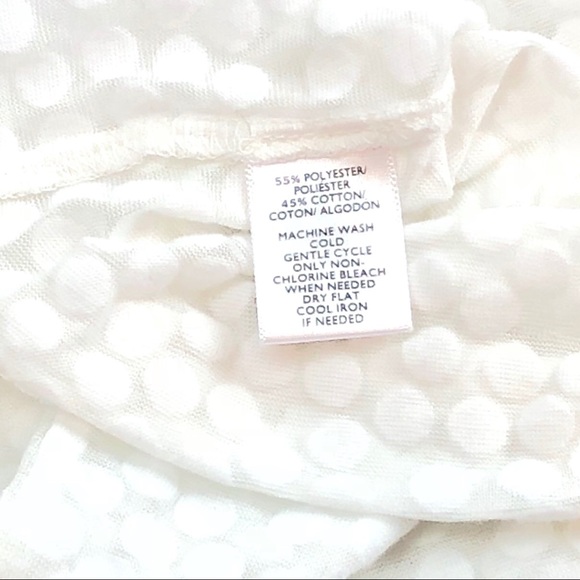 LOFT Women’s White Polk Dot Sheer Top Size Medium - Picture 4 of 6